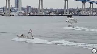 Navy New Unmanned Surface Vessels in San Diego Bay [upl. by Strain934]