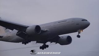 Iraqi Airways Boeing 77729MLR YIAQZ IA455 Landing KUL WMKK RWY32L 07122013 [upl. by Aldwon]