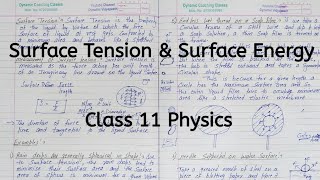 Surface Tension  Surface Energy  Chapter 9  Mechanical Properties of Fluids  11 [upl. by Ahseela]