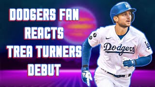 Dodgers Fan Reacts to Trea Turners LA Dodgers Debut [upl. by Jandy182]