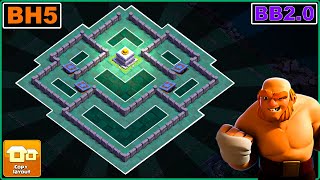 Best BH5 Base BB 20  Builder Hall 5 Base COPY Link Updated  Clash of Clans [upl. by Angrist430]