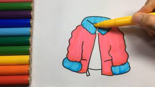 How to Draw Clothes  Drawing Winter Coat  Wear for Winter Warmth  Art Colors [upl. by Cassell]