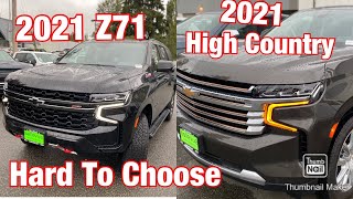 2021 Chevrolet Tahoe Z71 VS Tahoe High Country Luxury FullSize SUV Comparison  Which One’s Best [upl. by Mallissa]