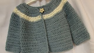 VERY EASY crochet cardigan  sweater  jumper tutorial  baby and child sizes [upl. by Brady]