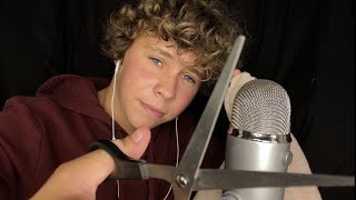 ASMR Haircut Roleplay 2 Towel Sounds Whispering Scissors Razor Roleplay [upl. by Ydna]