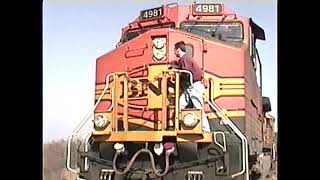 BNSF 4981 cab ride detour over IMRL trackage 1999 [upl. by Landahl253]