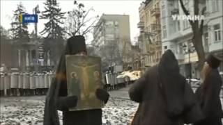 Ukrainian Orthodox Monks pray for peace in Kiev [upl. by Conlee]