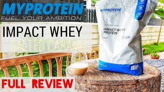 MyProtein Impact Whey Salted Caramel  FULL REVIEW [upl. by Maddy295]