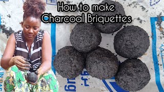 How to Make charcoal briquettesat home African village life [upl. by Rosel]