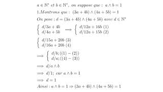 Arithmétiques dans Z PGCD de deux quantités exprimées en a et b tels que a et b dans N et a∧b1 [upl. by Ryter23]