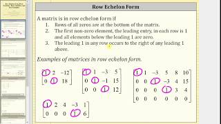 Row Echelon Form Pivot Positions Basic and Free Variables [upl. by Fink]