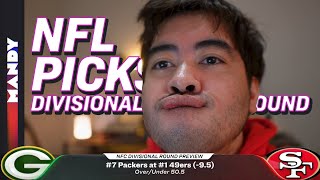 NFL DIVISIONAL ROUND PICKS 49ERS PACKERS CHIEFS BILLS LIONS BUCCANEERS [upl. by Raveaux]