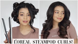 LOREAL STEAMPOD CURLS TUTORIALINCREDIBLE [upl. by Cram898]