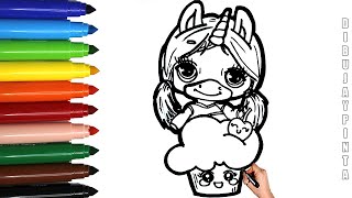 Cómo Dibujar un UNICORNIO CON CUPCAKE 🦄🧁 🌈 Dibujos para Niños 🌈 [upl. by Yung305]