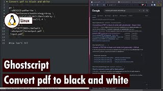 Ghostscript  Convert PDF to black and white using [upl. by Celine]