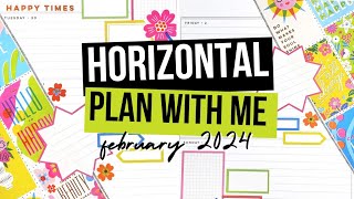 Horizontal Happy Planner® PLAN WITH ME  Sunny Risograph Weekly Planner Spread Idea  February 2024 [upl. by Gatian]