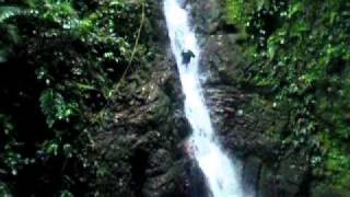 Waterfall Rappelling Canyoning in the rain forest of Monteverde Costa Rica [upl. by Liatnahs]