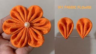 Amazing Fabric Art DIY Fabric flowersHand embroidery designs  Cloth flowers making DIY FLOWER [upl. by Deck]