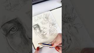 Kısa bir çiçekli portre eskizi 🌸 art drawing shortart sketch [upl. by Devlin]