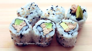 Recette Sushi Maki inversé au sésame I Maki Thon et Avocat I Hosomaki I Cuisine Japonaise Paris 04 [upl. by Ahon139]