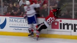 Alexei Emelin Big Hit on Andrew Shaw 10114 [upl. by Enelyt]