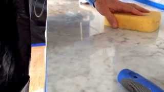 How to remove a Scratch from Marble by Steve Aussem Step 1 [upl. by Cormier171]