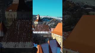 Aerial view of Corvin Castle Hunedoara county Romania [upl. by Salvucci]