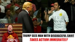 Trump TAKES ACTION when man with DISGRACEFUL shirt appears at rally [upl. by Alvira]