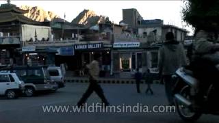 Locals and tourists explore Ladakh market on foot [upl. by Sadler]