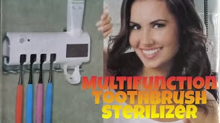 Unboxing  PunchedFree  Toothbrush Sterilizer  Toothpaste Dispenser AutoToothpaste SolarPowered [upl. by Nemlaz701]