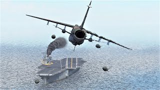 Bombing Enemy Fleet in Sim Mode  A7D Corsair II Strike Aircraft War Thunder [upl. by Tratner688]