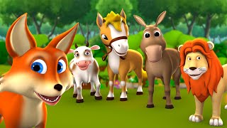 Sab ke Dost Bhediya Aur Sher 3D Animated Hindi Moral Stories for Kids सब के दोस्त भेड़िया शेर कहानी [upl. by Gothard646]