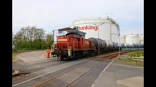 Kesselwagen Rangieren DB Cargo V90 294 7331 im Hanauer Hafen mit Kesselwagen für OILTanking [upl. by Nealon]