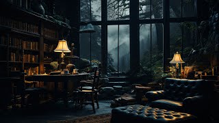 A small place to read books and listen to music when it rains  Rain ASMR  piano  Dark Academia [upl. by Gennifer]