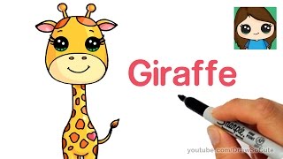 How to Draw a Cartoon Giraffe Easy  April [upl. by Eiramanitsirhc378]