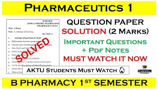 pharmaceutical analysis 1st semester important questions  B Pharma 1st Semester Carewell Pharma [upl. by Simetra858]