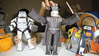 Star Wars DARTH Vader Papercraft Blueprints Origami Paper Folding With Stormtrooper  Chewbacca [upl. by Roseanne]