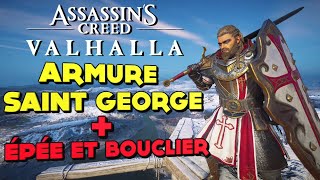 COMMENT OBTENIR LARMURE ST GEORGE  ÉPÉE et BOUCLIER  TOUT CE QUIL FAUT SAVOIR  AC VALHALLA SLAP [upl. by Siegfried]