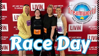 Its RACE DAY  Dreamworld 5km run  Fun run around the theme park [upl. by Eimirej840]