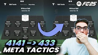 AMAZING 4141 TO 433 BEST META FORMATION AND CUSTOM TACTICS IN FC 25 ULTIMATE TEAM [upl. by Aenel]