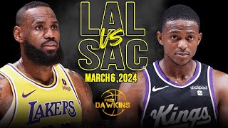 Los Angeles Lakers vs Sacramento Kings Full Game Highlights  March 6 2024  FreeDawkins [upl. by Dorette]