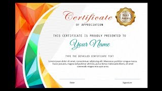 How to make a certificate in PowerPointProfessional Certificate designFree PPT [upl. by Annavoeg]