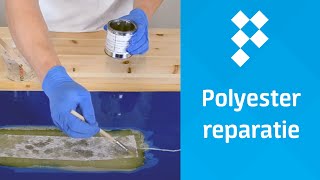 Polyester reparatie met polyesterhars en glasmat [upl. by Anauqal387]