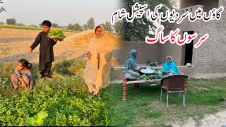 Village Special EveningNatural Style Sarso Ka SaagTraditional Cooking With Traditional Vegetables [upl. by Redna]