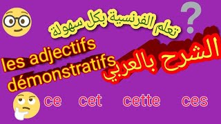 الدرس الثلاثون صفات الإشارة les adjectif démonstratifs [upl. by Suivatra97]