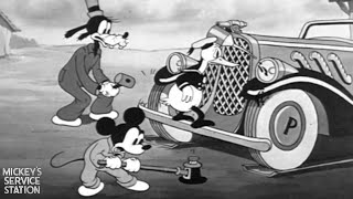 Mickeys Service Station 1935 Disney Cartoon Short Film  Mickey Mouse  Review [upl. by Yatnoed]