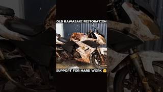 Old kawasaki superbike restoration  Restored old bike to New restoration shorts [upl. by Alver]