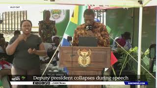 WATCH Moment Deputy President Paul Mashatile collapses on stage during speech [upl. by Sladen95]