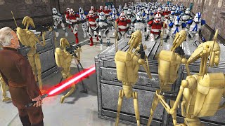 Can Droid Army Hold SHIP DEFENSES vs Clone Invasion  Men of War Star Wars mod [upl. by Aenea557]