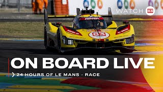 Onboard the 83 LIVE race action at 24H of Le Mans 2024  Ferrari Hypercar Part 1 [upl. by Esilrahc]